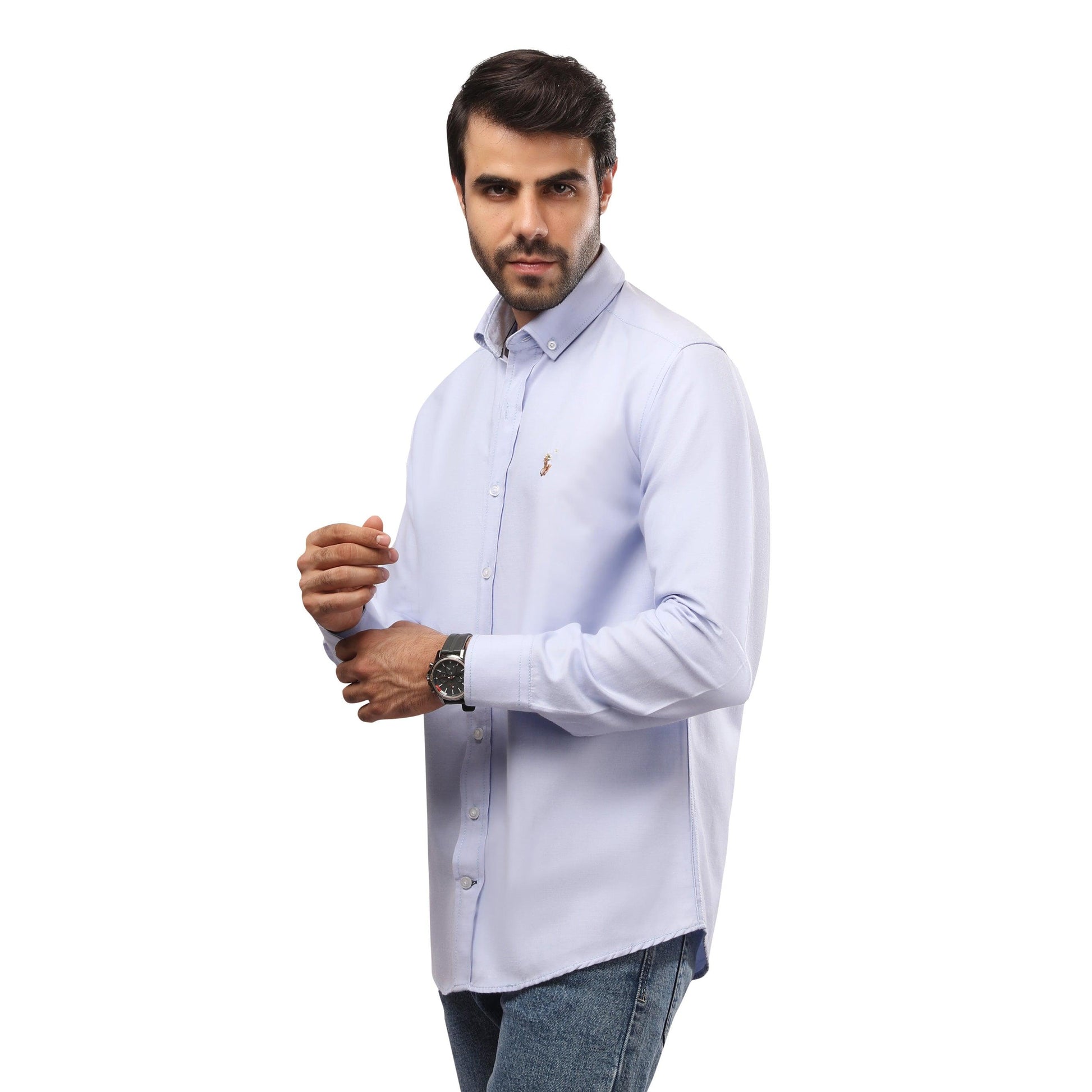 RL Polo Plain Long Sleeve Oxford Men Shirt - Deford