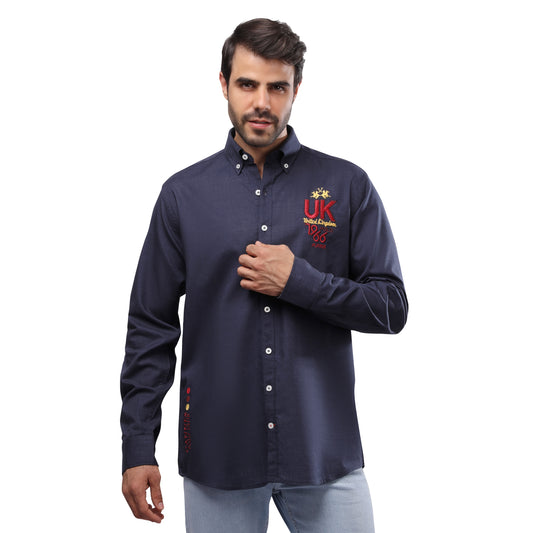 LA MARTINA Embroidered Linen-blend Men Shirt - Deford