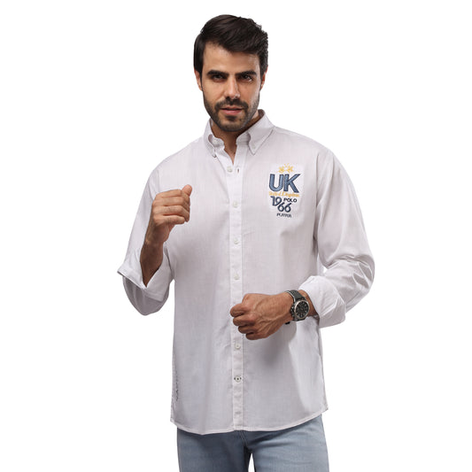 LA MARTINA Embroidered Linen-blend Men Shirt - Deford