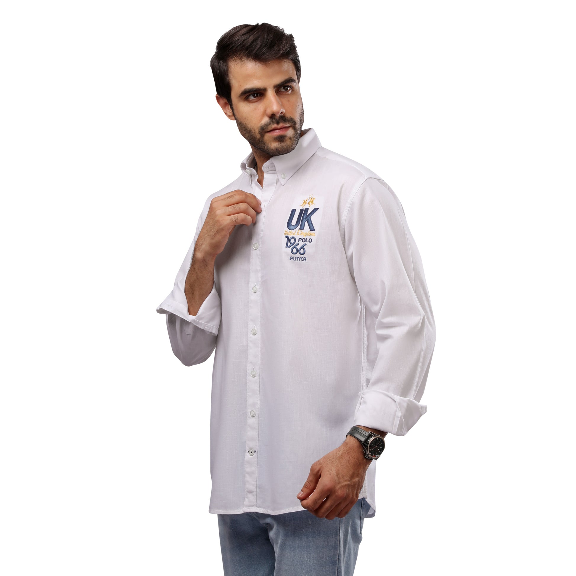 LA MARTINA Embroidered Linen-blend Men Shirt - Deford