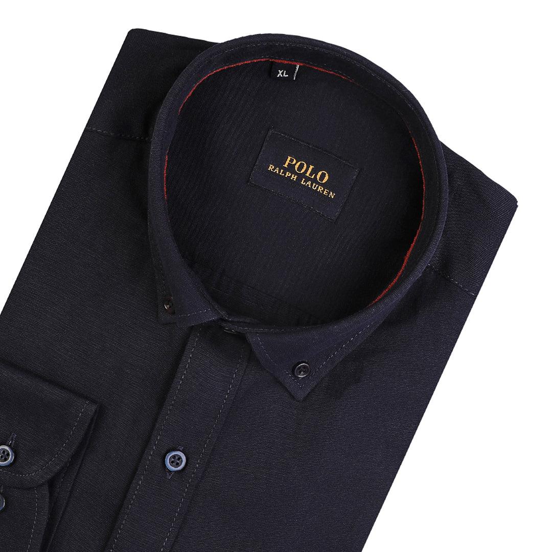 RL Polo Navy Plain Long Sleeve Oxford Men Shirt - Deford