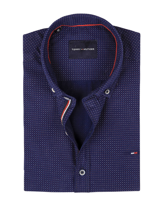 TH Printed Long Sleeve Poplin Men Shirt - Deford