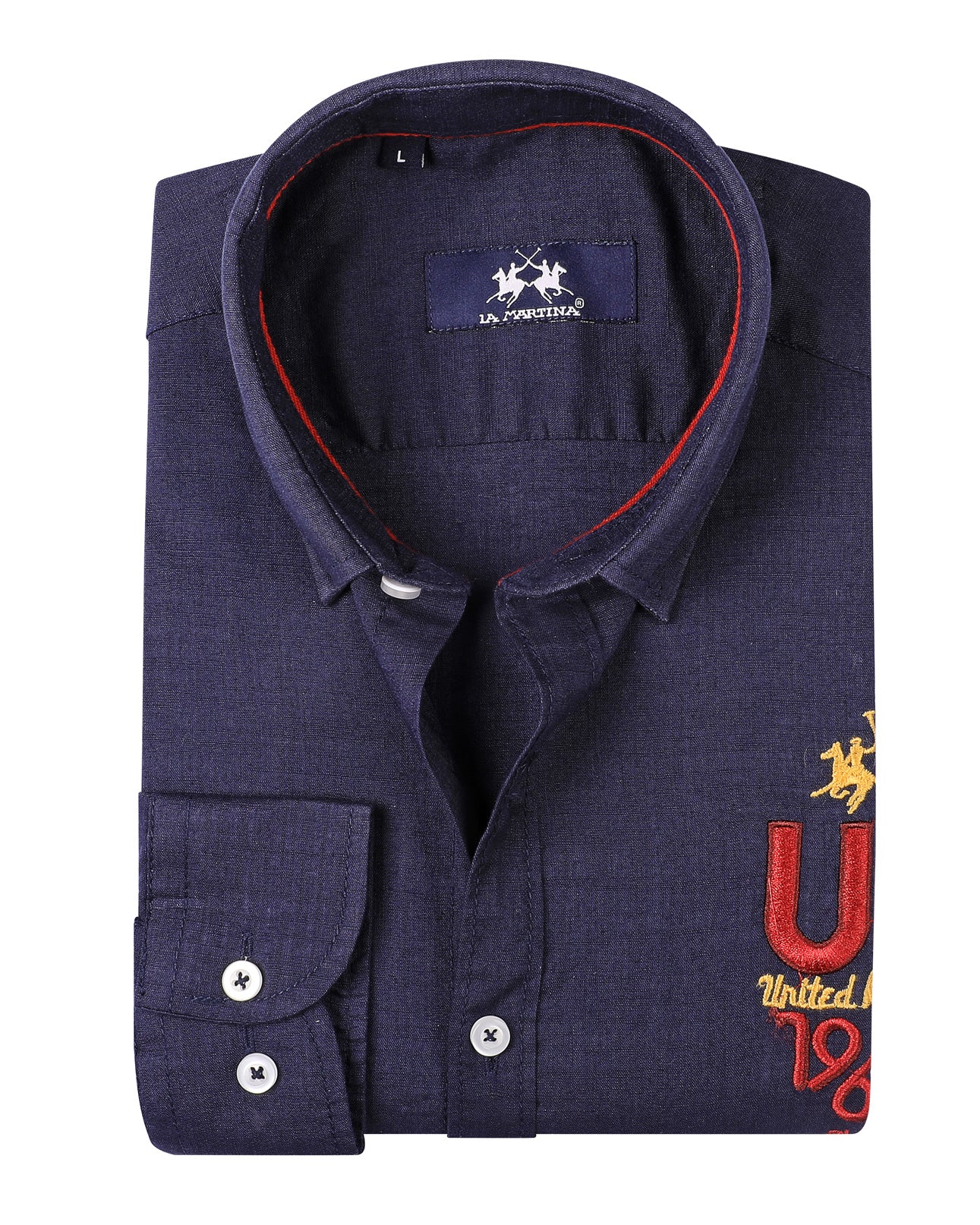 LA MARTINA Embroidered Linen-blend Men Shirt - Deford