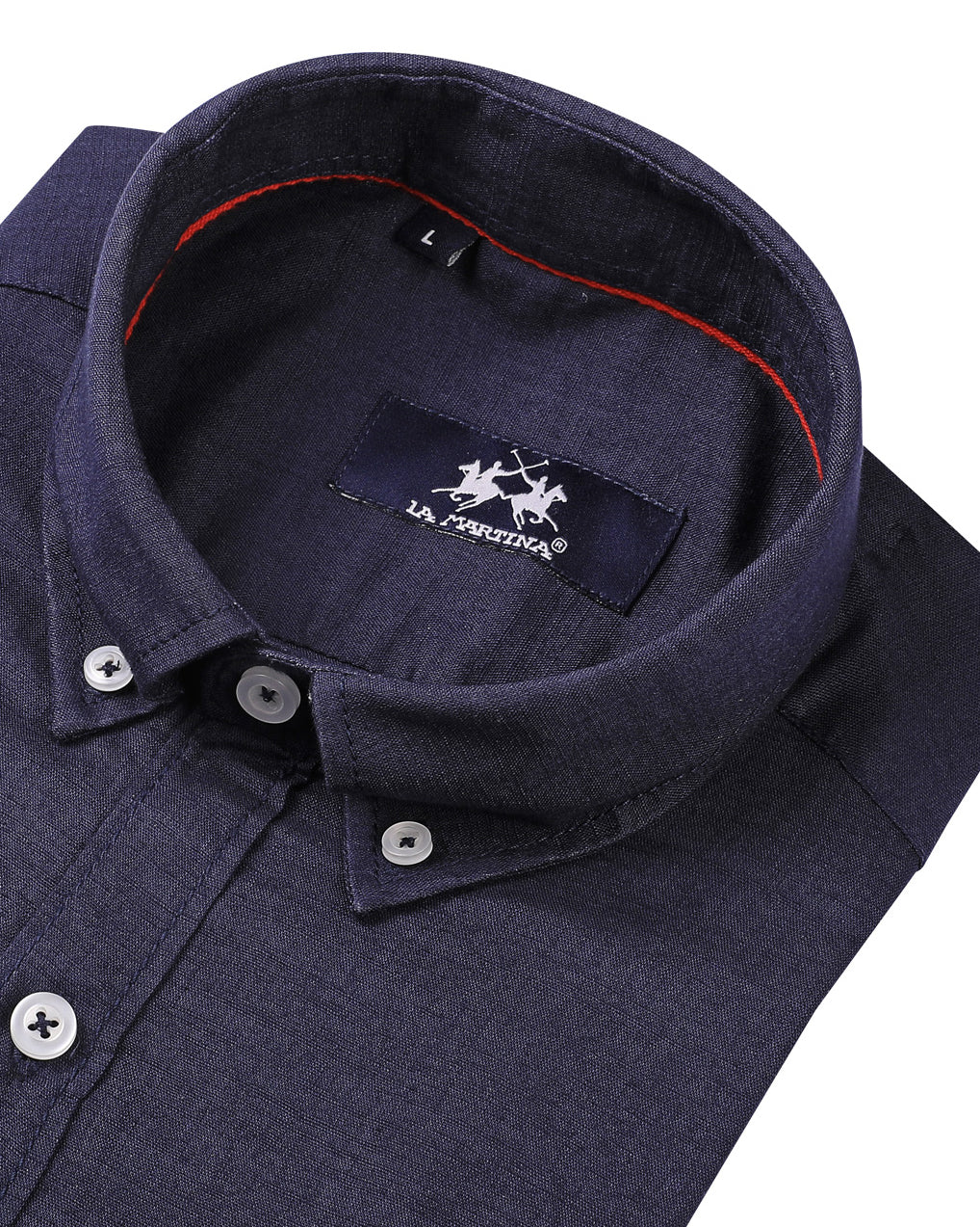 LA MARTINA Embroidered Linen-blend Men Shirt - Deford