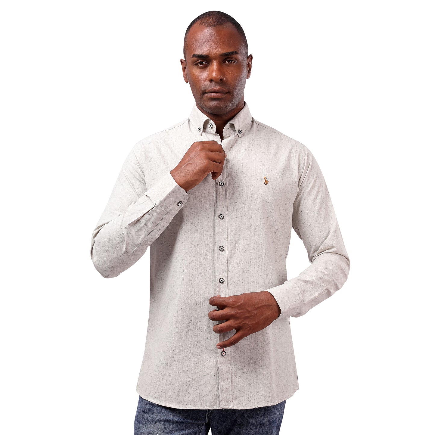 RL Polo Printed Long Sleeve Poplin Men Shirt