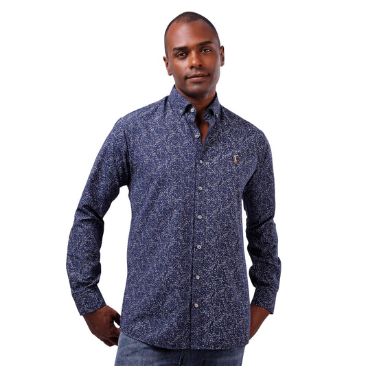 RL Polo Printed Long Sleeve Poplin Men Shirt