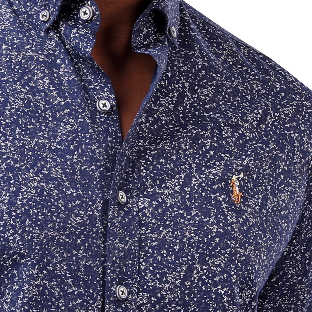 RL Polo Printed Long Sleeve Poplin Men Shirt