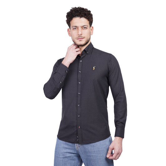 RL Polo Printed Long Sleeve Poplin Men Shirt